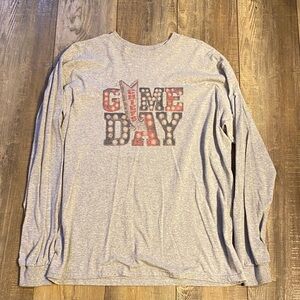 Gray Long Sleeve 'Game Day' Shirt